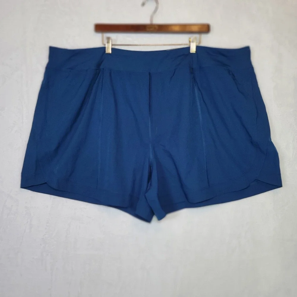 Athleisure Turquoise Shorts Teal‎ Activewear Workout Relaxed Fit Size 4X Vaca